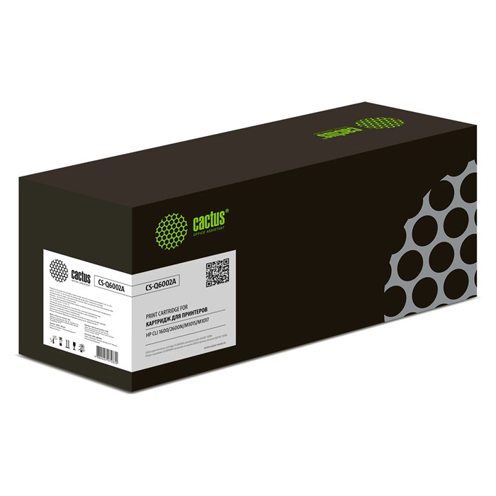 Картридж лазерный CACTUS (CS-Q6002A) для HP ColorLaserJet CM1015/2600, желтый, ресурс 2000 страниц 362476