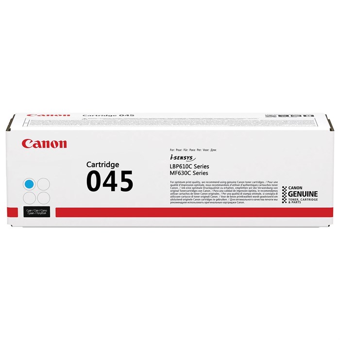 Картридж лазерный CANON (045C) MF635/633/631/LBP 611/613, голубой, ресурс 1300 стр., оригинальный, 1241C002 362919