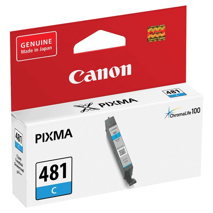 Картридж струйный CANON (CLI-481C) для PIXMA TS704/TS6140, голубой, ресурс 257 страниц, оригинальный, 2098C001 363213
