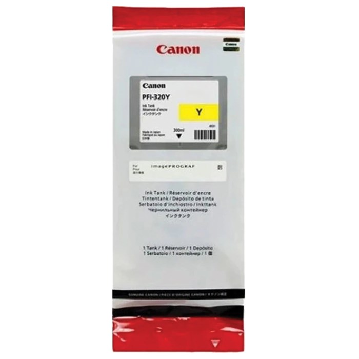 Картридж струйный CANON (PFI-320Y) для imagePROGRAF TM-200/205/300/305, желтый, 300 мл, оригинальный, 2893C001 363501