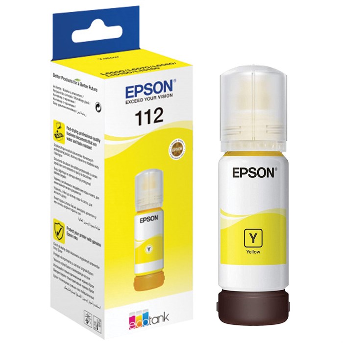Чернила EPSON 112 (C13T06C44A) для СНПЧ EPSON L11160 /L15150 /L15160 /L6550/L6570, желтые, ОРИГИНАЛЬНЫЕ 363902