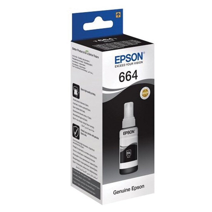 Чернила EPSON 664 (T6641) для СНПЧ Epson L100/L110/L200/L210/L300/L456/L550, черные, ОРИГИНАЛЬНЫЕ 360972 - фото 44296