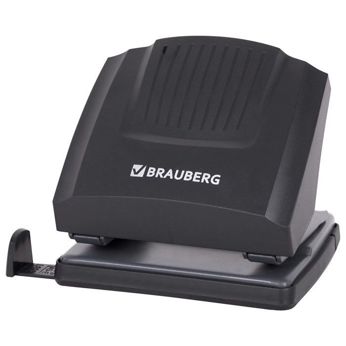Дырокол BRAUBERG "SUPER", до 30 листов, черный, 272744 272744