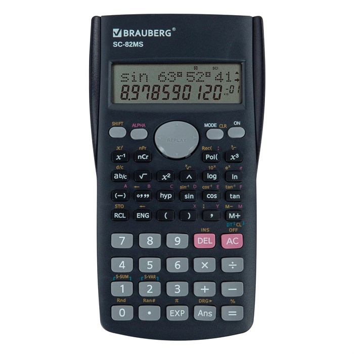 Калькулятор инженерный BRAUBERG SC-82MS (158х85 мм), 240 функций, 10+2 разрядов, темно-синий, 271721 271721