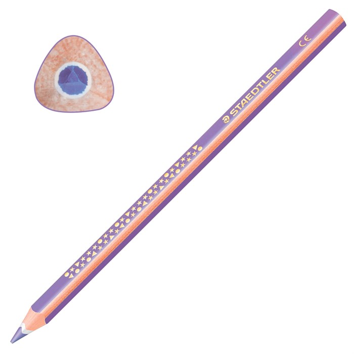 Карандаш цветной утолщенный STAEDTLER "Noris club", 1 шт., трехгранный, грифель 4 мм, фиолетовый, натуральное дерево, 1284-6 181215