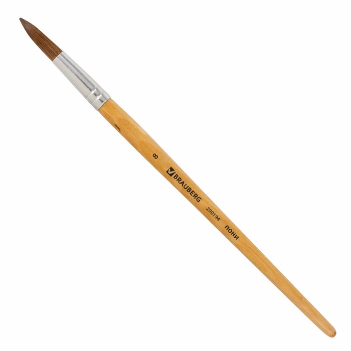 Кисть BRAUBERG, пони, круглая, № 8, 200194 200194