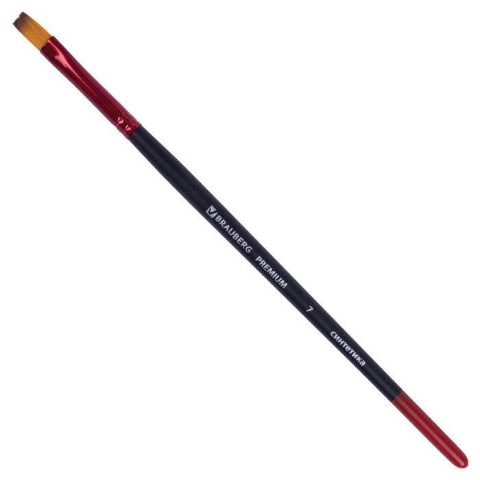 Кисть синтетика, плоская № 7, BRAUBERG PREMIUM, 201016 201016