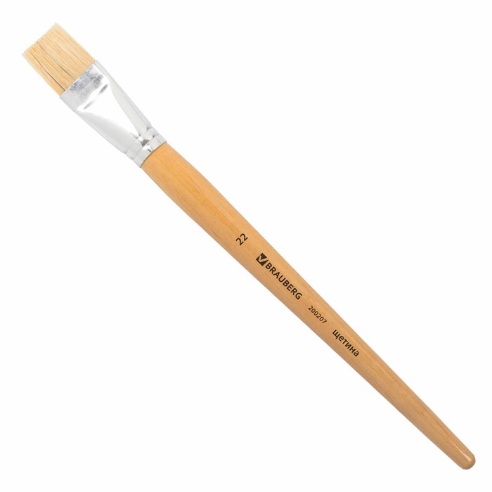 Кисть BRAUBERG, щетина, плоская, № 22, 200207 200207