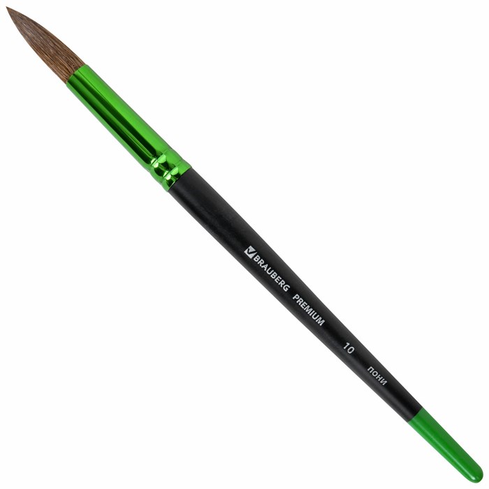 Кисть из ворса пони № 10, BRAUBERG PREMIUM, 200989 200989