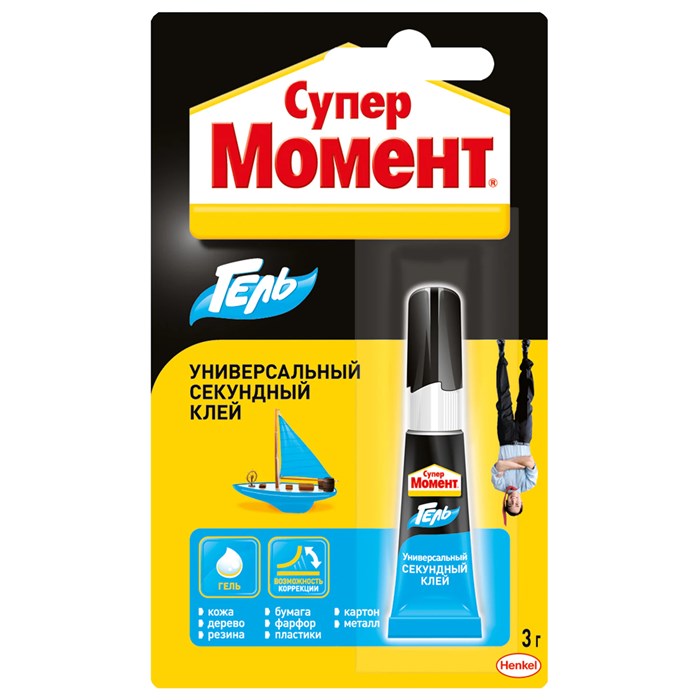 Клей-гель моментальный Супер МОМЕНТ, 3 г, отрывная мультикарта, 622917 605642