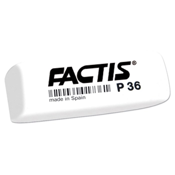 Ластик FACTIS P 36 (Испания), 56х20х9 мм, белый, прямоугольный, скошенные края, CPFP36B 220858