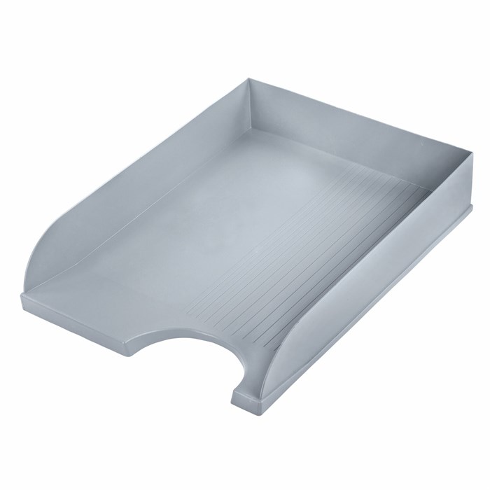 Лoтoк горизонтальный для бумаг BRAUBERG "Standard", 350х253х65 мм, серый, 238347 238347
