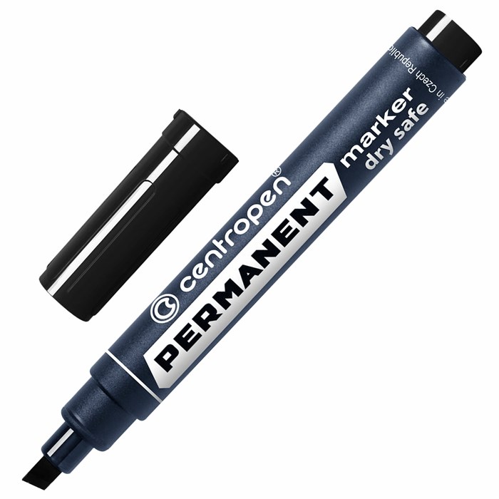 Маркер перманентный CENTROPEN 8516, ЧЕРНЫЙ, скошенный наконечник, 2-5 мм, 5 8516 0112 151105