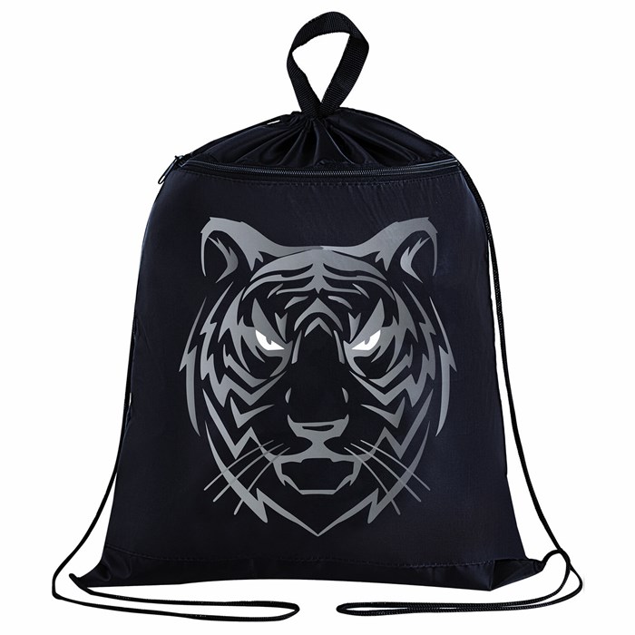 Мешок для обуви BRAUBERG, с петлёй, карман на молнии, 47х37 см, "Tiger", 271610 271610