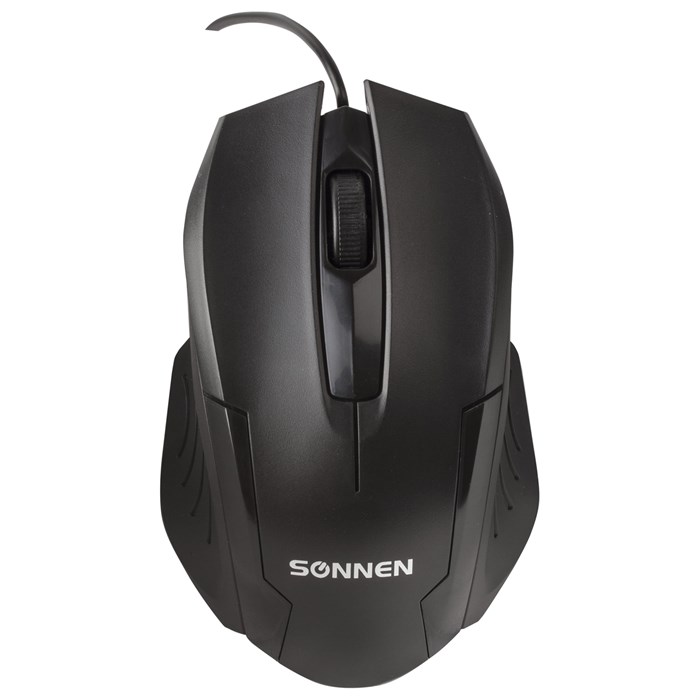 Мышь проводная SONNEN М-713, USB, 1000 dpi, 2 кнопки + колесо-кнопка, оптическая, черная, 512637 512637