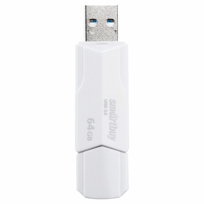 Флеш-диск 64 GB SMARTBUY Clue, USB 2.0, белый, SB64GBCLU-W 513789