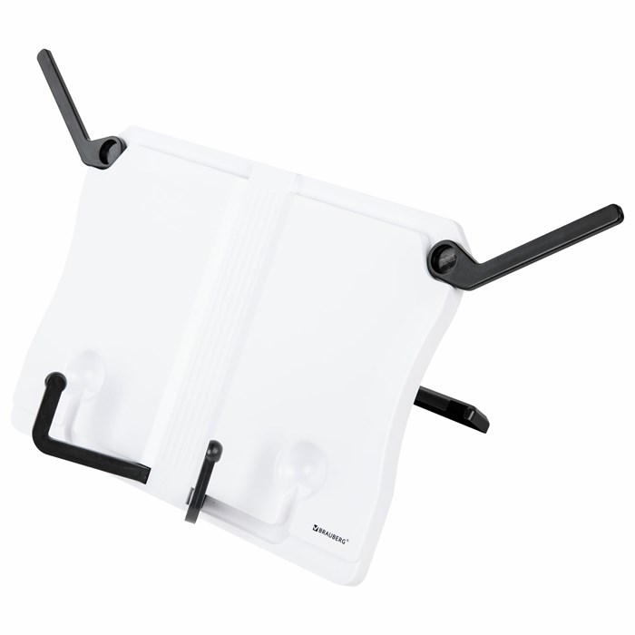 Подставка для книг и учебников BRAUBERG White, регулируемый наклон, ABS-пластик, 238063 238063