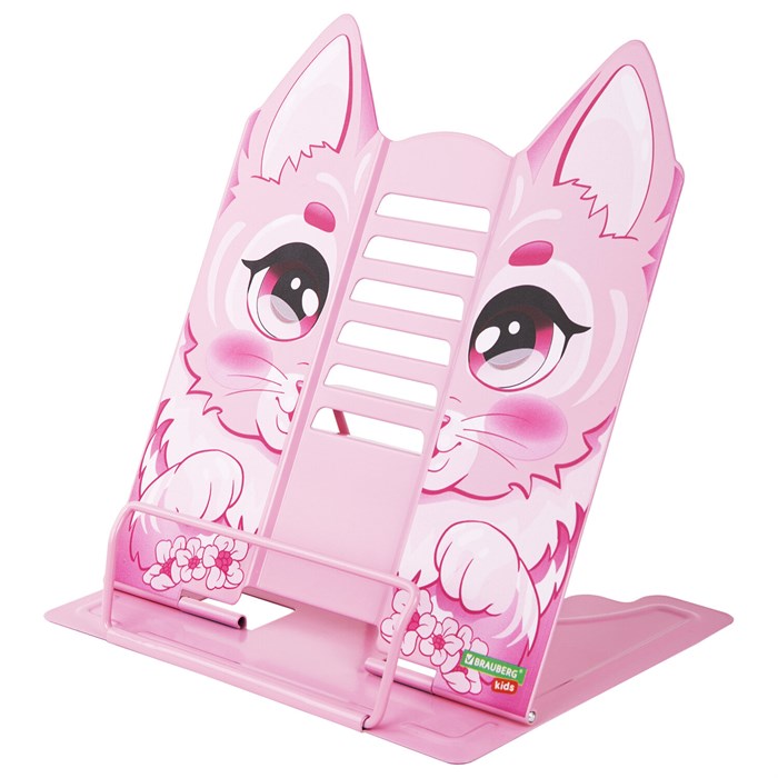 Подставка для книг и учебников фигурная BRAUBERG KIDS "Kitty", регулируемый наклон, металл, 238059 238059