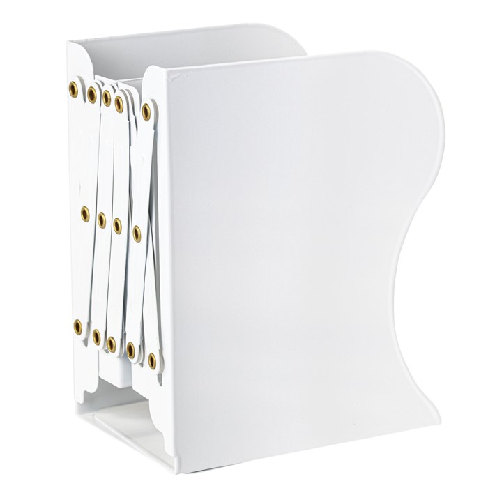 Подставка-держатель для книг и учебников BRAUBERG, раздвижная, металлическая, белая, 237905 237905