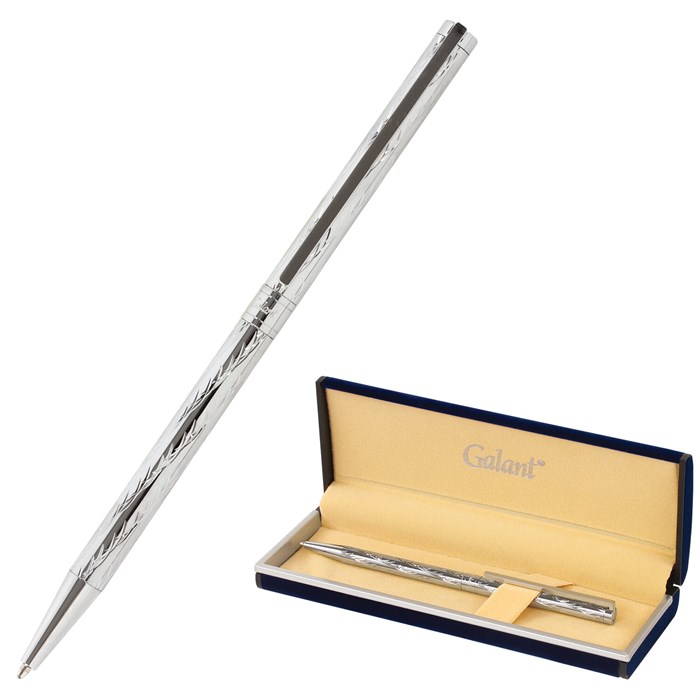 Ручка подарочная шариковая GALANT "ASTRON SILVER", корпус серебристый, детали хром, узел 0,7 мм, синяя, 143527 143527