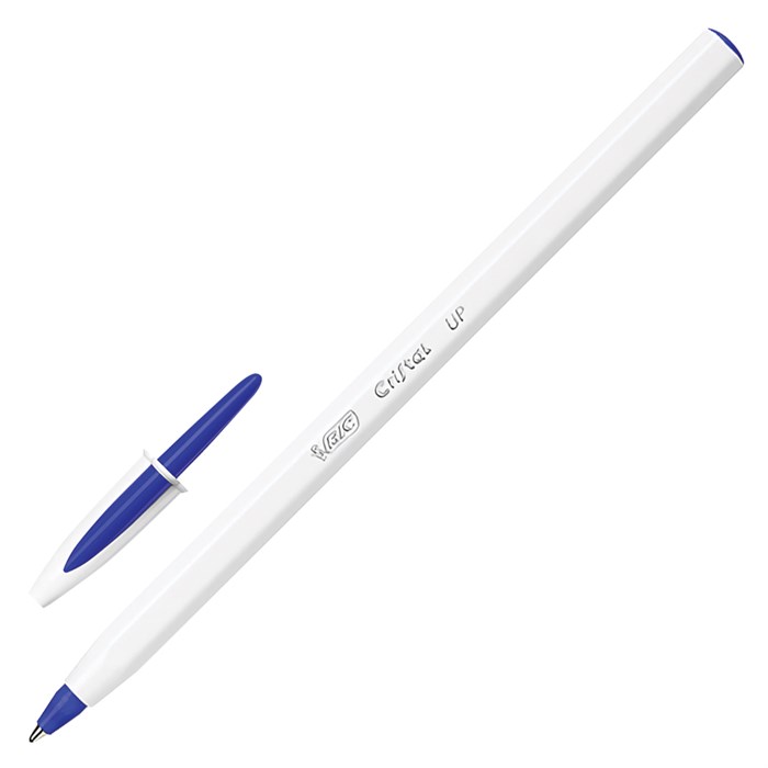 Ручка шариковая BIC "Cristal UP", СИНЯЯ, корпус белый, узел 1,2 мм, линия письма 0,35 мм, 949879 142916