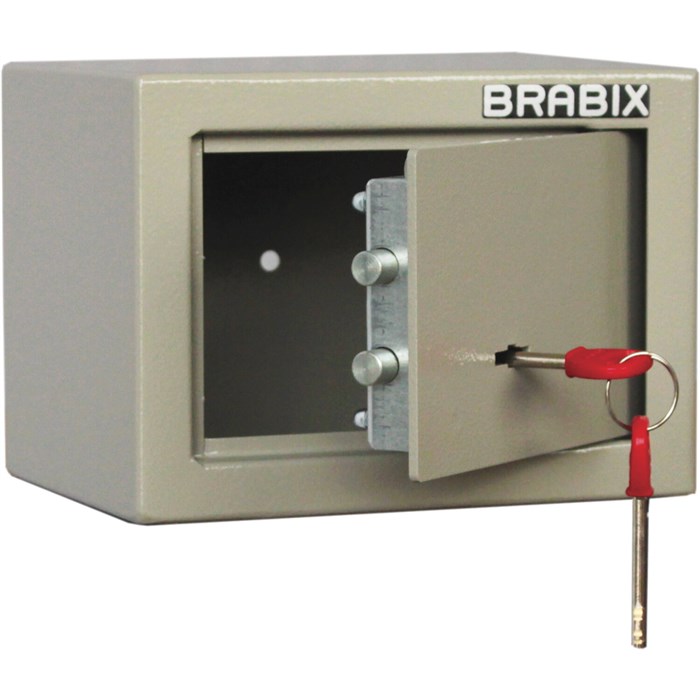 Сейф мебельный BRABIX "D-14m", 145х200х150 мм, 3 кг, ключевой замок, крепление к стене, 291160 291160