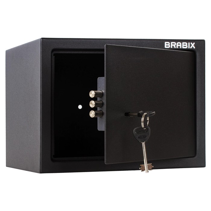 Сейф мебельный BRABIX "SF-230KL", 230х310х250 мм, ключевой замок, черный, 291146, S103BR211514 291146
