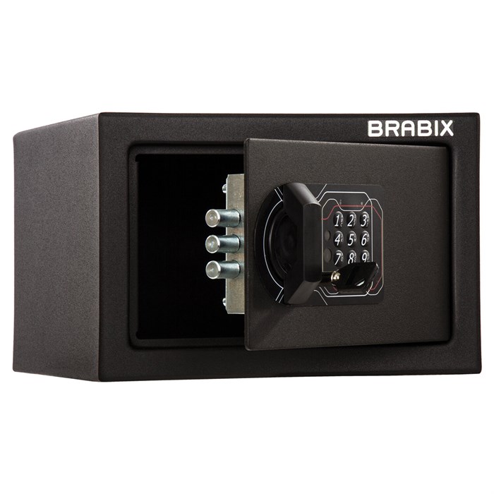 Сейф мебельный BRABIX "SF-170EL", 170х260х230 мм, электронный замок, черный, 291143, S103BR210614 291143