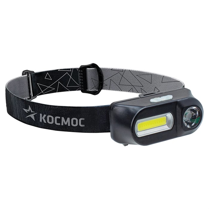 Фонарь налобный аккумуляторный КОСМОС, 3 Вт, LED + 3 Вт, СОВ, Li-ion, заряд от USB, KocH3WDLith 238270