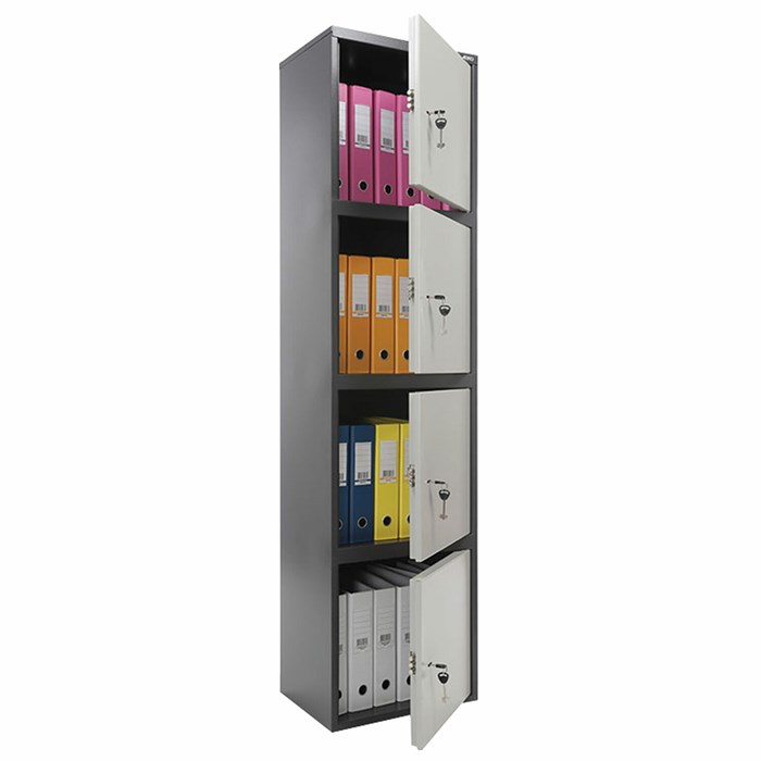 Шкаф металлический для документов AIKO "SL-185/4" ГРАФИТ, 1800х460х340 мм, 37 кг, S10799182502 291207