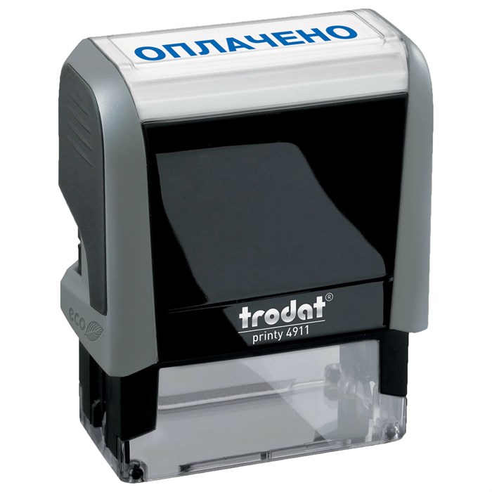 Штамп стандартный "ОПЛАЧЕНО", оттиск 38х14 мм, синий, TRODAT 4911P4-1.2, 53559 235584