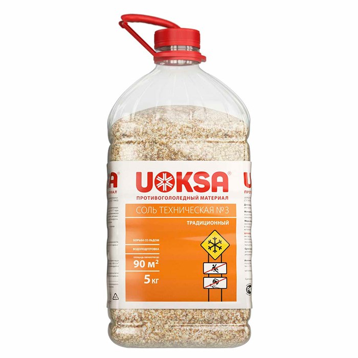 Реагент противогололёдный 5 кг, UOKSA "Соль техническая №3", ПЭТ 700196