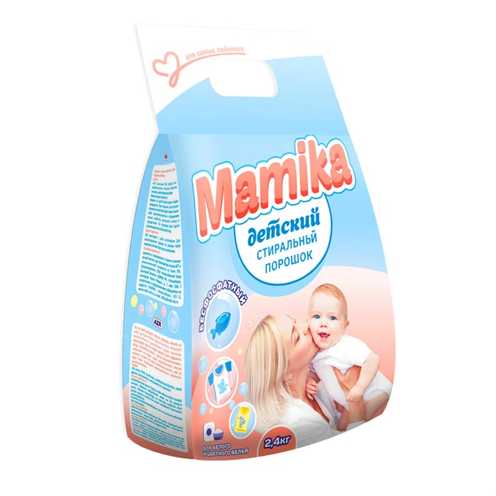 Стиральный порошок гипоаллергенный для всех типов стирки 2,4 кг MAMIKA "Детский", бесфосфатный 608663