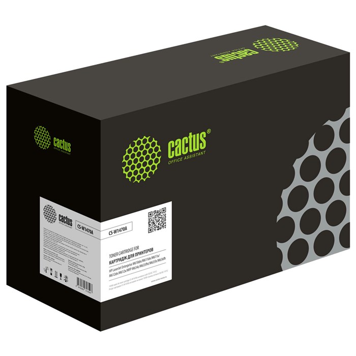 Картридж лазерный CACTUS (CS-W1470A) для HP LaserJet M611dn/M612dn/M634dn/M634h, ресурс 10500 стр. 364618