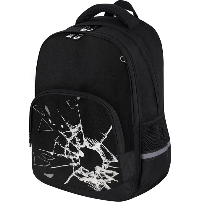 Рюкзак BRAUBERG SOFT, 2 отделения, 3 кармана, "Broken glass", СВЕТЯЩИЙСЯ, 40х31х15 см, 274402 274402