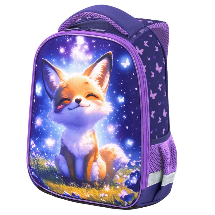 Ранец BRAUBERG KIDS START, 1 отделение, 2 кармана, "Chilling fox", 35х26х13 см, 274407 274407
