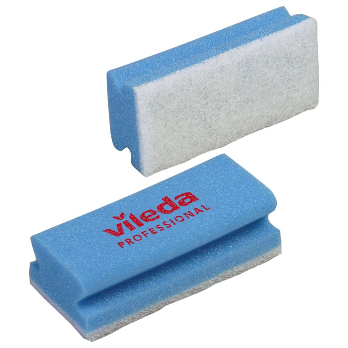 Губки VILEDA PROFESSIONAL профильные "Минимальная жесткость" КОМПЛЕКТ 10 шт., синие, БЕЛЫЙ абразив, 15х7х4,5 см, 102562 703627