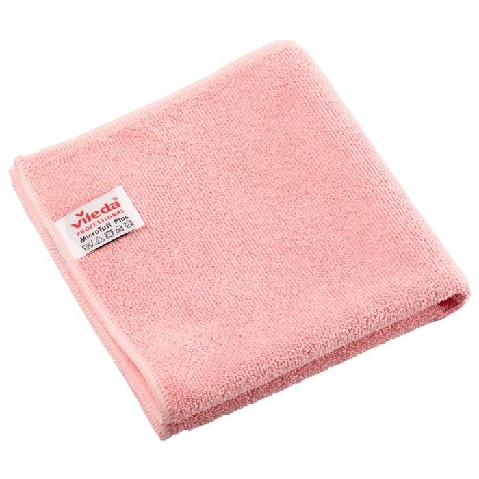Салфетки VILEDA PROFESSIONAL "МикроТафф Плюс" КОМПЛЕКТ 5 шт., микрофибра, красный, 38х38 см, 174201 703615