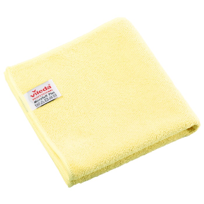 Салфетки VILEDA PROFESSIONAL "МикроТафф Плюс" КОМПЛЕКТ 5 шт., микрофибра, желтый, 38х38 см, 174205 703616