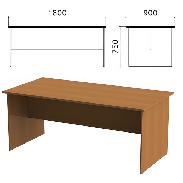 Стол для переговоров Монолит, 1800х900х750 мм, цвет орех гварнери, СМ18.3 640111 - фото 54732
