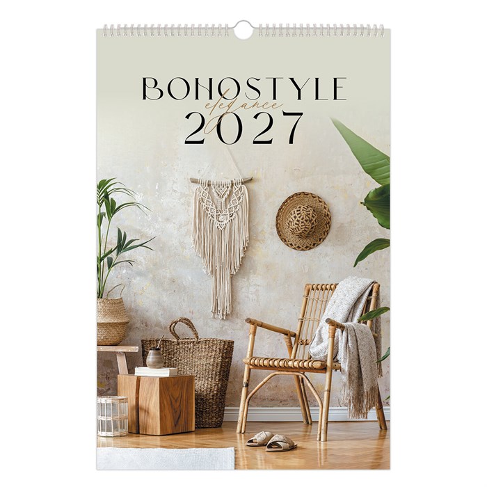 Календарь на гребне с ригелем 2027 г., 30х45 см, BRAUBERG, "Бохо", 118376 118376