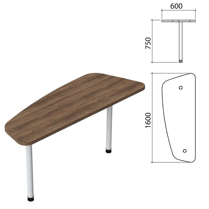 Стол приставной Приоритет, 1600х600х750 мм, лагос, (КОМПЛЕКТ) 980366 - фото 56142