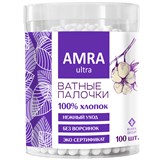 Ватные палочки 100 шт., AMRA, пластиковый стакан, П00055403 117588