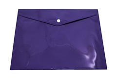 Папка-конверт с кнопкой,  А4, , фиолетовая, 0,15 мм
