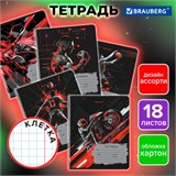 Тетрадь 18 л. BRAUBERG, клетка, обложка картон, MEN'S SPORT, 107294 107294