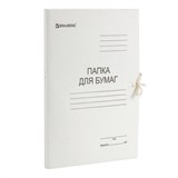 Папка для бумаг с завязками картонная мелованная BRAUBERG, 280 г/м2, до 200 листов, 110924 110924