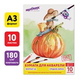 Папка для акварели БОЛЬШАЯ А3, 10 л., 180 г/м2, ЮНЛАНДИЯ, 297х420 мм, Мышонок, 111066 111066