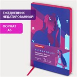 Ежедневник недатированный А5 (138х213 мм), BRAUBERG VISTA, под кожу, гибкий, 136 л., "Ultraviolet", 111990 111990
