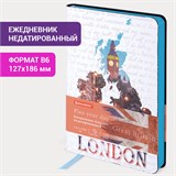 Ежедневник недатированный B6 (127х186 мм), BRAUBERG VISTA, под кожу, гибкий, 136 л., "Great Britain", 112108 112108