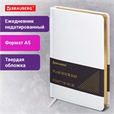 Ежедневник недатированный А5 138х213 мм, BRAUBERG "Iguana", под кожу, 160 л., белый, 114458 114458